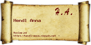 Hendl Anna névjegykártya